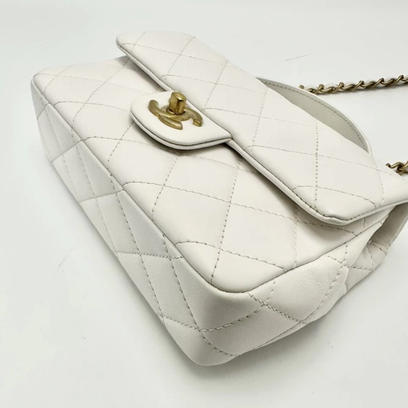 CHANEL 24p手柄方胖子白金手提肩背包 21*13 99新配件塵袋-3
