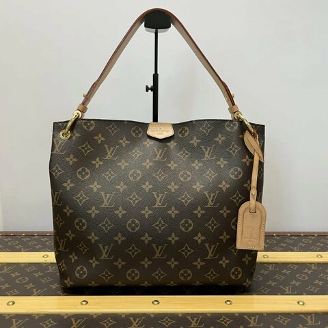 LV graceful老花hobo肩背包31*29*14 98新配件塵袋