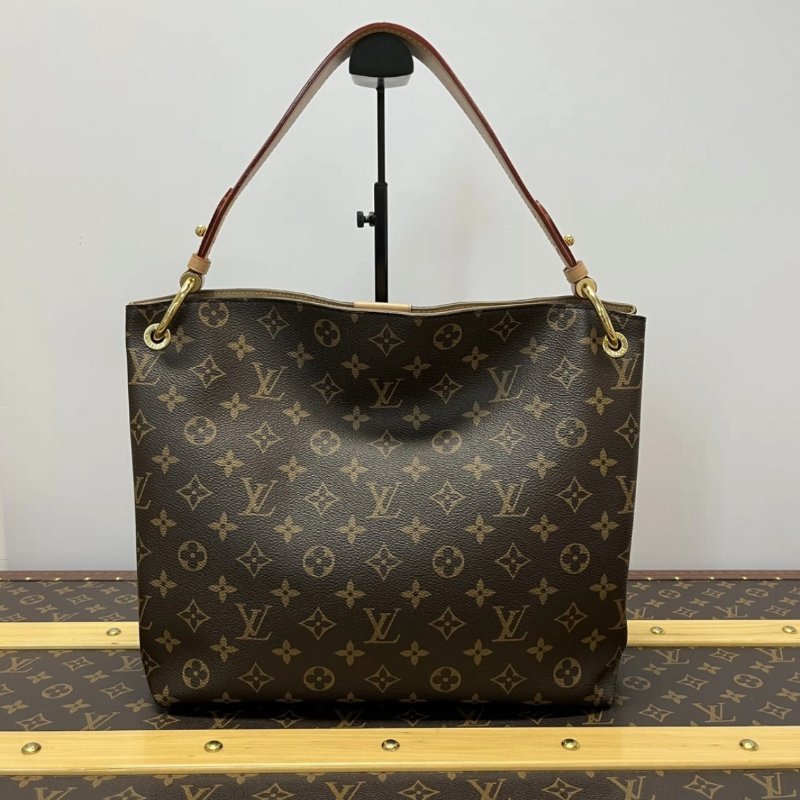 LV graceful老花hobo肩背包31*29*14 98新配件塵袋-5