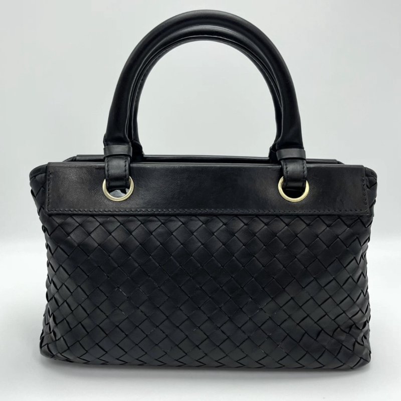 BV 黑色金扣編織手提斜背包 26*17*7 98新配件塵袋-5