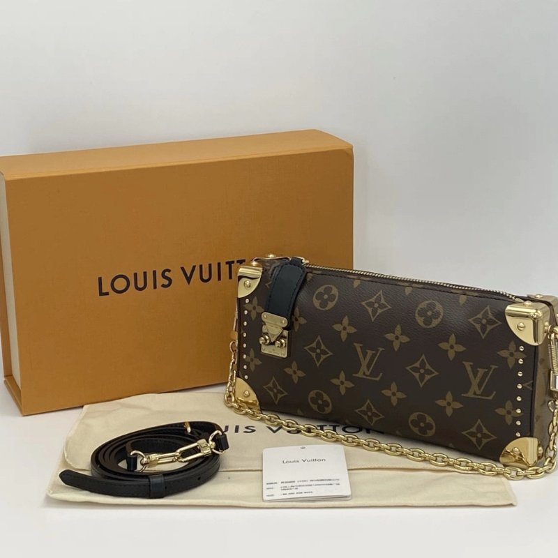LV SLIM TRUNK橫版老花谷爱凌盒子23*12*4 全新閒置配件盒子塵袋-0