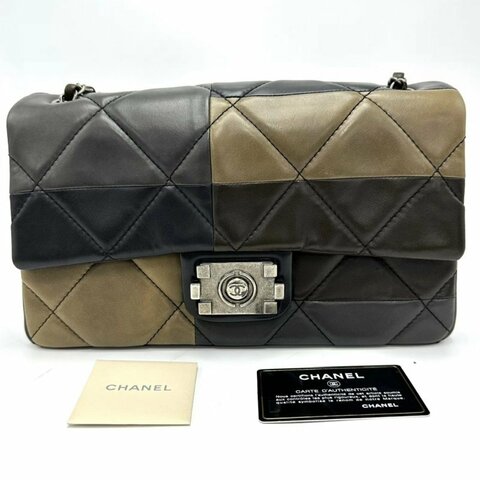 CHANEL 限定拼色CF拼leboy扣肩背斜背包27.5*16*8 98新配件保卡塵袋