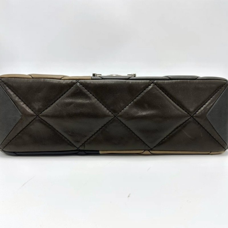 CHANEL 限定拼色CF拼leboy扣肩背斜背包27.5*16*8 98新配件保卡塵袋-3