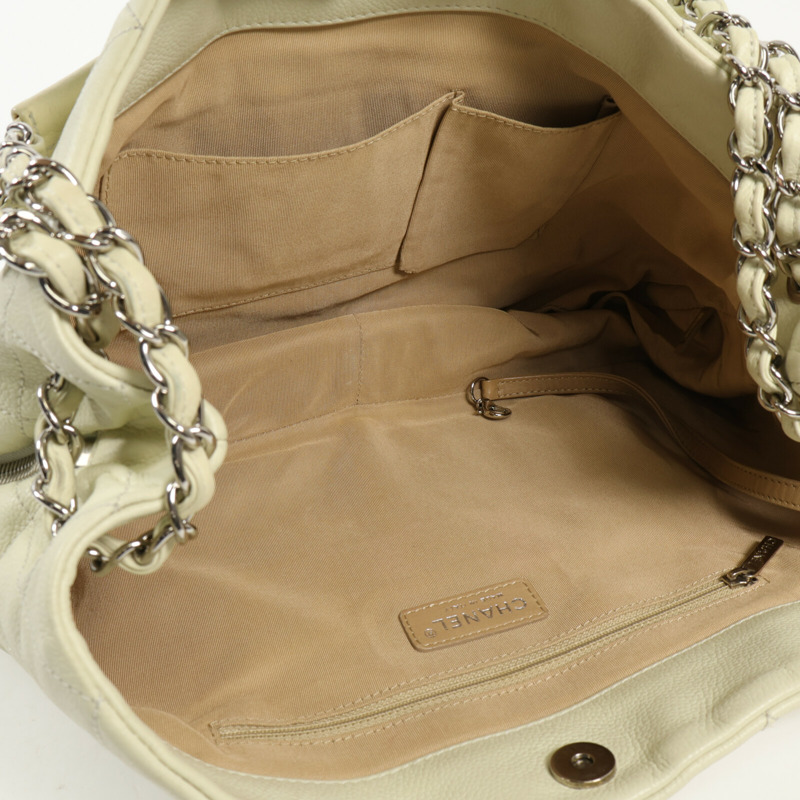 CHANEL 牛皮皮革Shoulder Bag銀扣鏈帶肩背袋-9