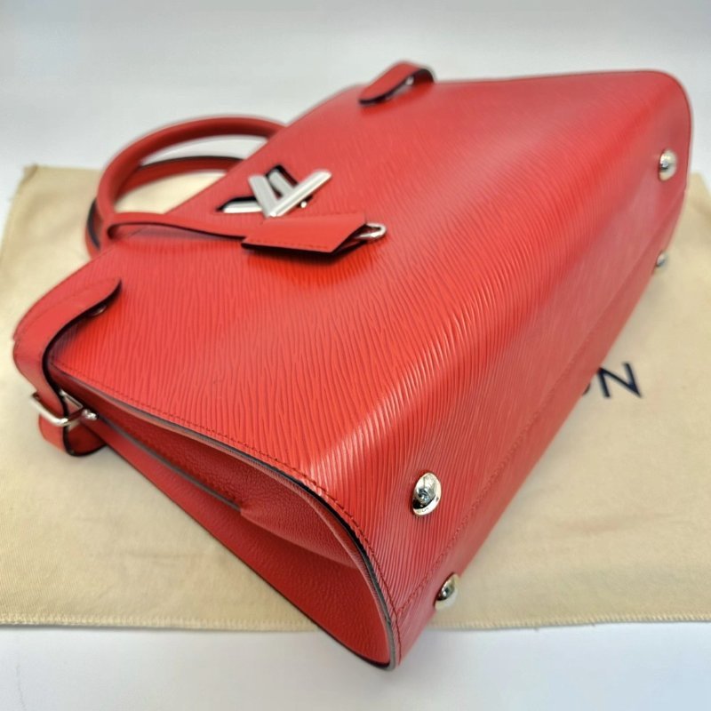 LV Twis紅銀水波紋手提托特包 30*21*13 98新配件塵袋-2