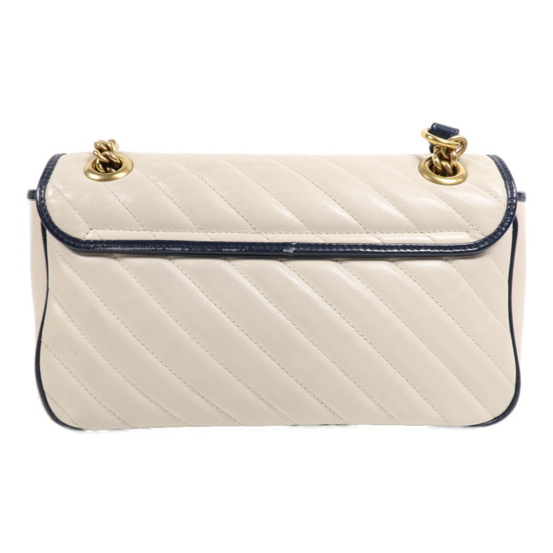 GUCCI 牛皮皮革GG Marmont金扣鏈帶肩背袋-1