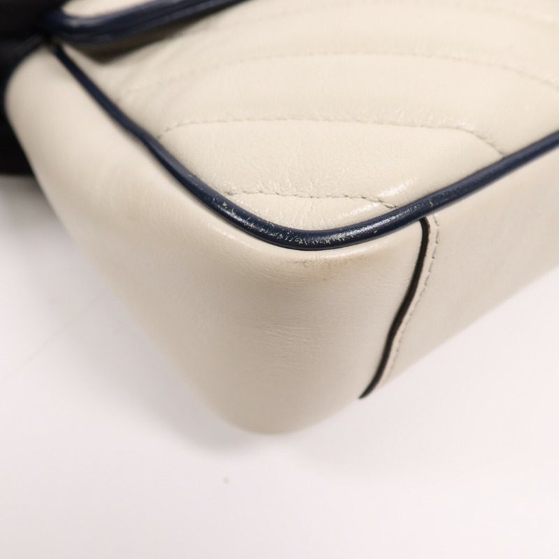 GUCCI 牛皮皮革GG Marmont金扣鏈帶肩背袋-5