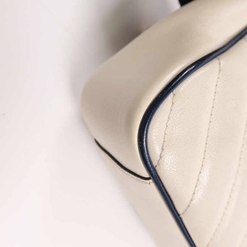 GUCCI 牛皮皮革GG Marmont金扣鏈帶肩背袋-7