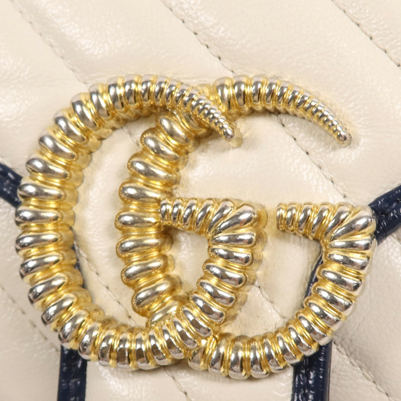 GUCCI 牛皮皮革GG Marmont金扣鏈帶肩背袋-10