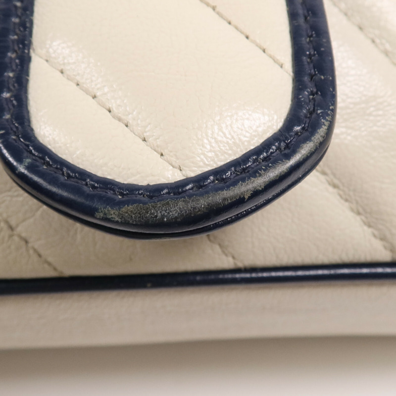 GUCCI 牛皮皮革GG Marmont金扣鏈帶肩背袋-15