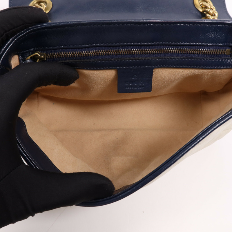 GUCCI 牛皮皮革GG Marmont金扣鏈帶肩背袋-20