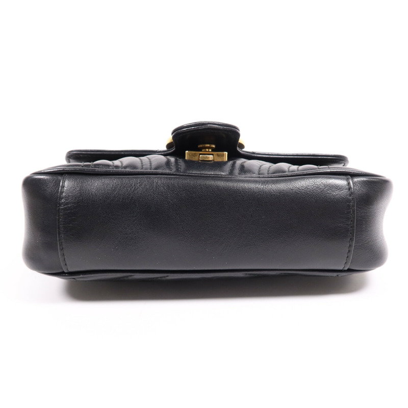 GUCCI 牛皮皮革GG Marmont金扣鏈帶肩背袋-3