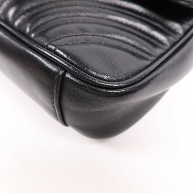 GUCCI 牛皮皮革GG Marmont金扣鏈帶肩背袋-4