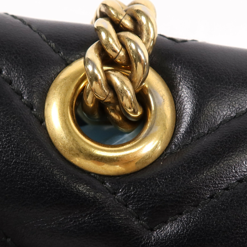 GUCCI 牛皮皮革GG Marmont金扣鏈帶肩背袋-10