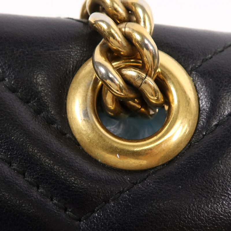 GUCCI 牛皮皮革GG Marmont金扣鏈帶肩背袋-11