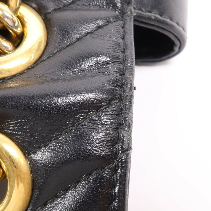 GUCCI 牛皮皮革GG Marmont金扣鏈帶肩背袋-19