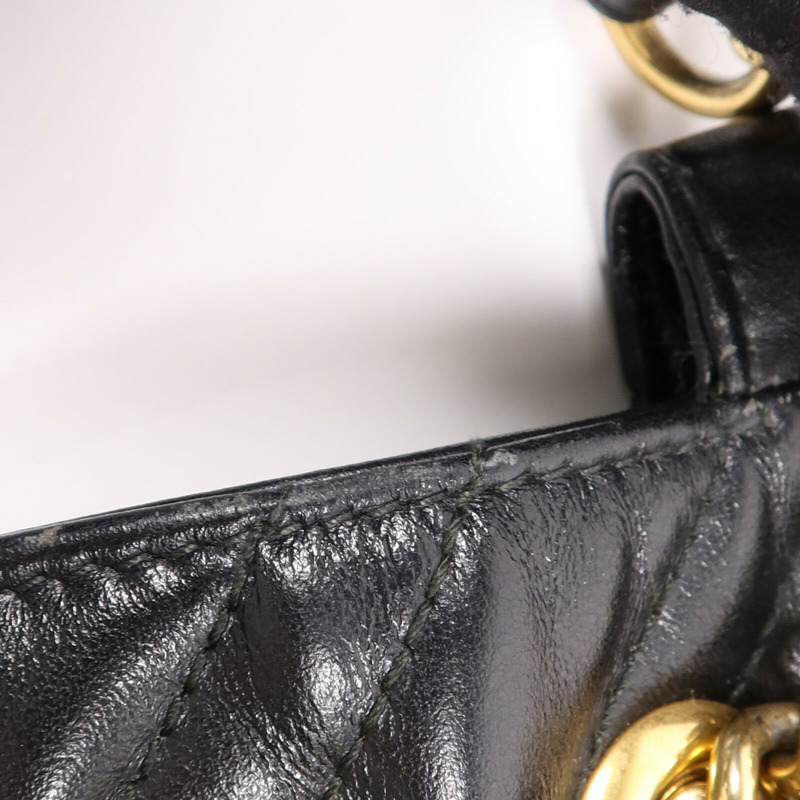 GUCCI 牛皮皮革GG Marmont金扣鏈帶肩背袋-20