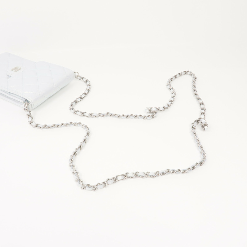 CHANEL 牛皮皮革Phone Bag銀扣鏈帶肩背袋-4