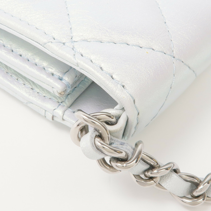 CHANEL 牛皮皮革Phone Bag銀扣鏈帶肩背袋-7