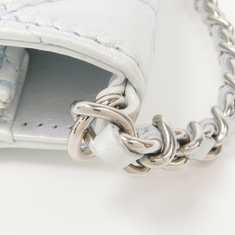 CHANEL 牛皮皮革Phone Bag銀扣鏈帶肩背袋-10