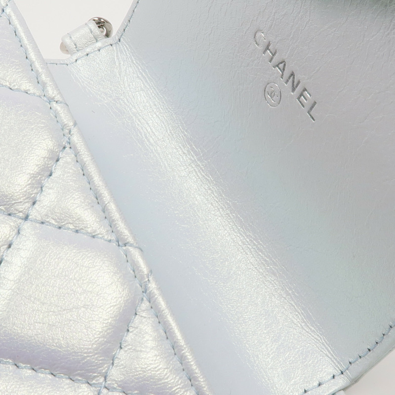 CHANEL 牛皮皮革Phone Bag銀扣鏈帶肩背袋-20