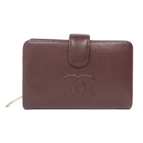 CHANEL 牛皮皮革Wallet銀扣錢包