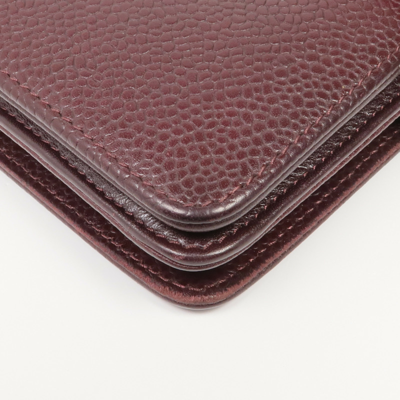 CHANEL 牛皮皮革Wallet銀扣錢包-8