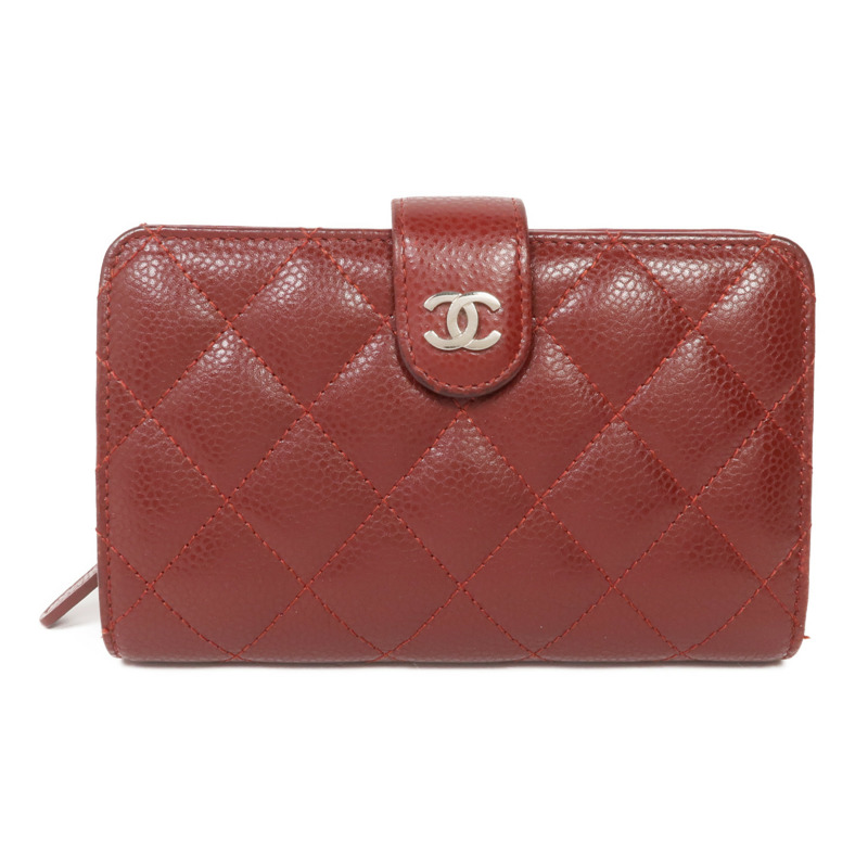 CHANEL 牛皮皮革Wallet銀扣錢包-0