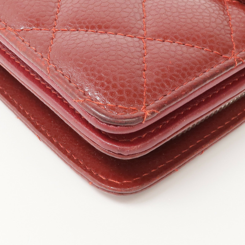 CHANEL 牛皮皮革Wallet銀扣錢包-8