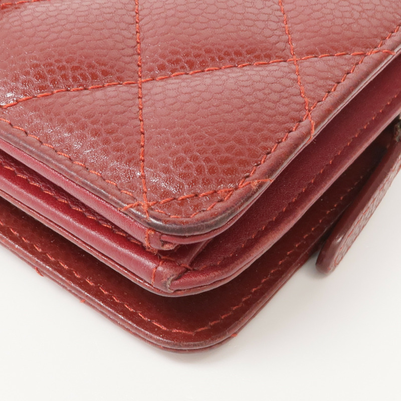 CHANEL 牛皮皮革Wallet銀扣錢包-9