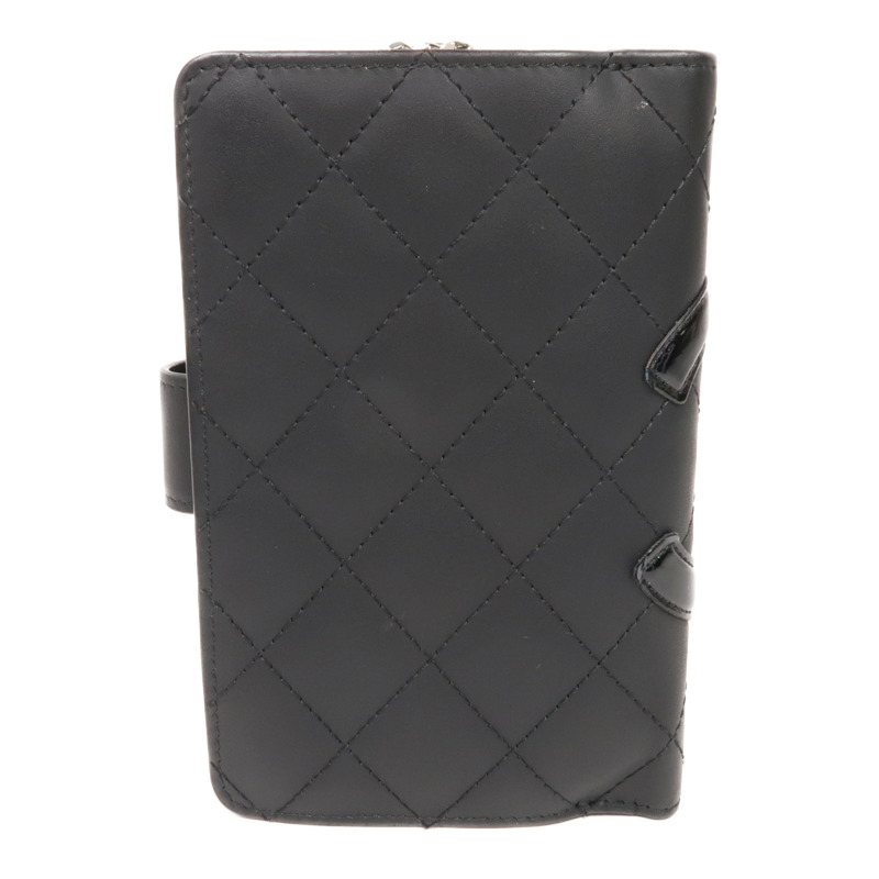 CHANEL 牛皮皮革Cambon Wallet銀扣錢包-2
