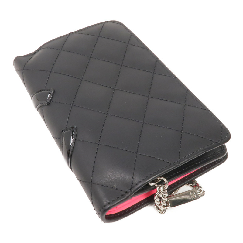 CHANEL 牛皮皮革Cambon Wallet銀扣錢包-4