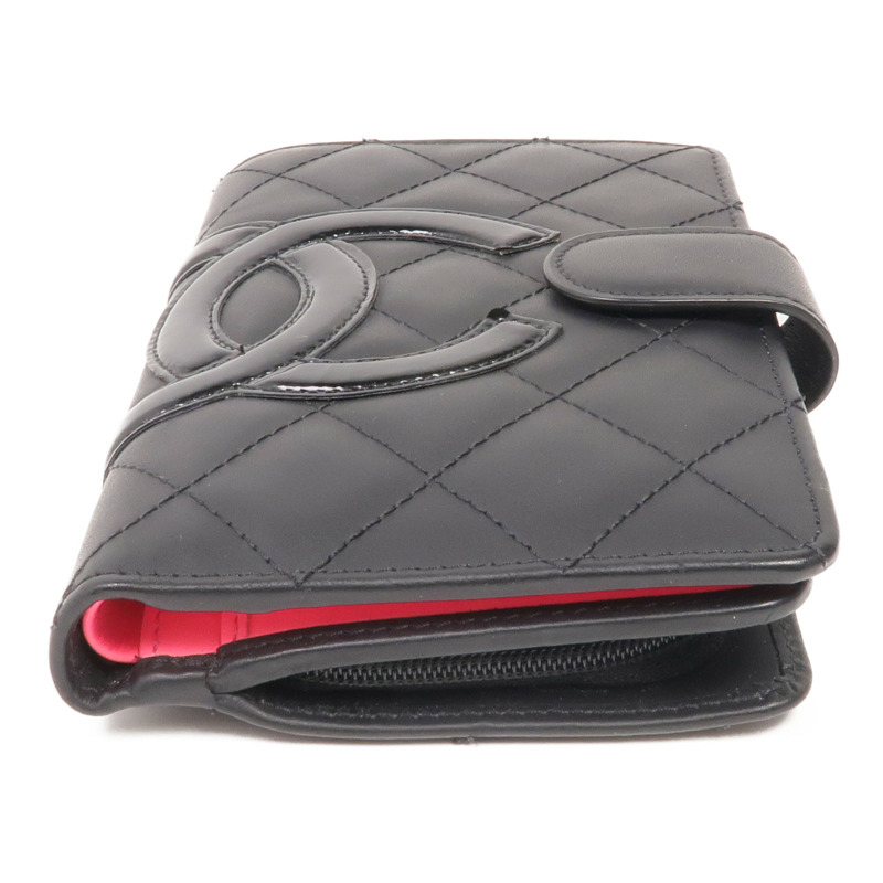 CHANEL 牛皮皮革Cambon Wallet銀扣錢包-5