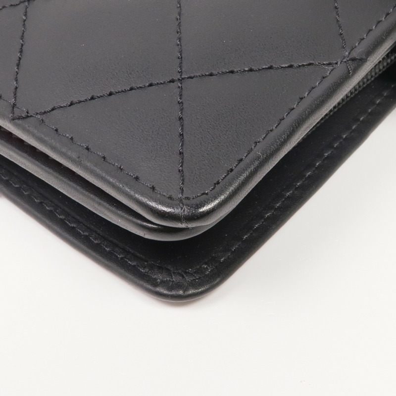 CHANEL 牛皮皮革Cambon Wallet銀扣錢包-6