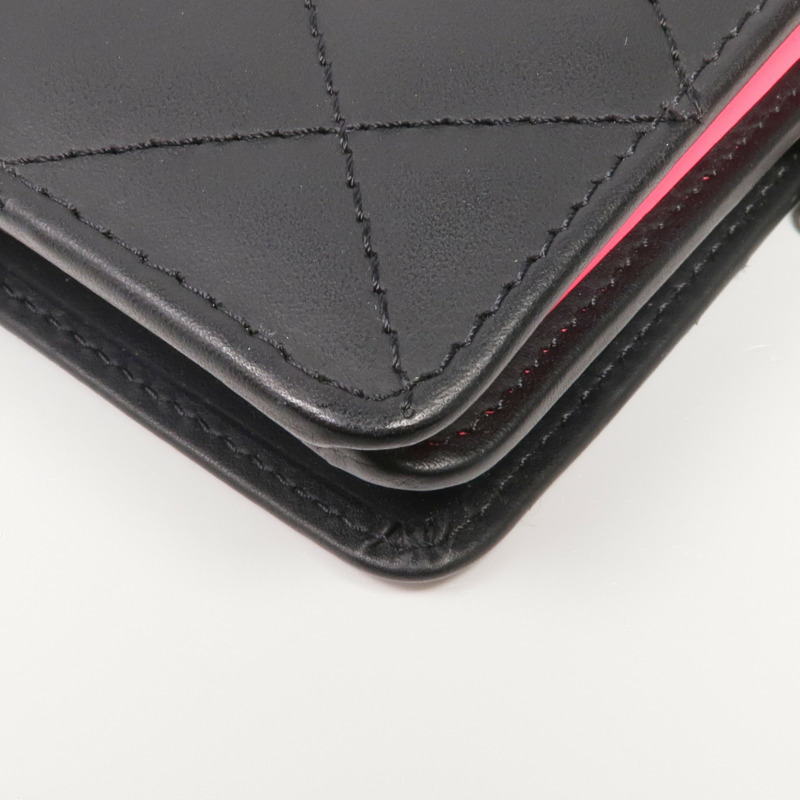 CHANEL 牛皮皮革Cambon Wallet銀扣錢包-8