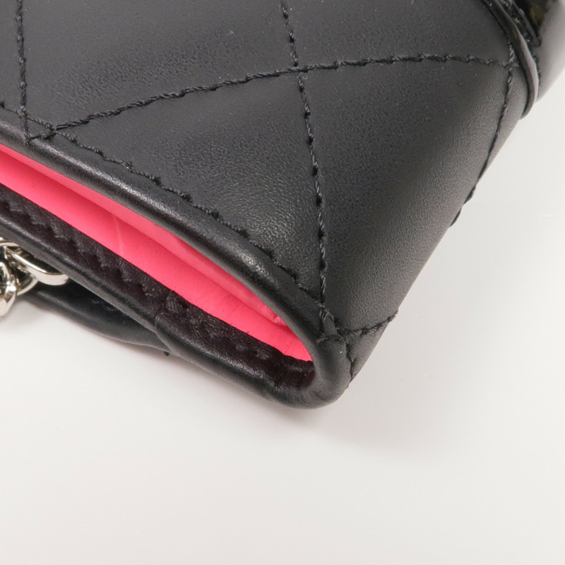 CHANEL 牛皮皮革Cambon Wallet銀扣錢包-9