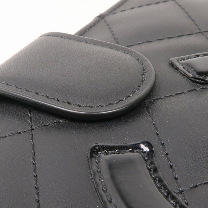 CHANEL 牛皮皮革Cambon Wallet銀扣錢包-10