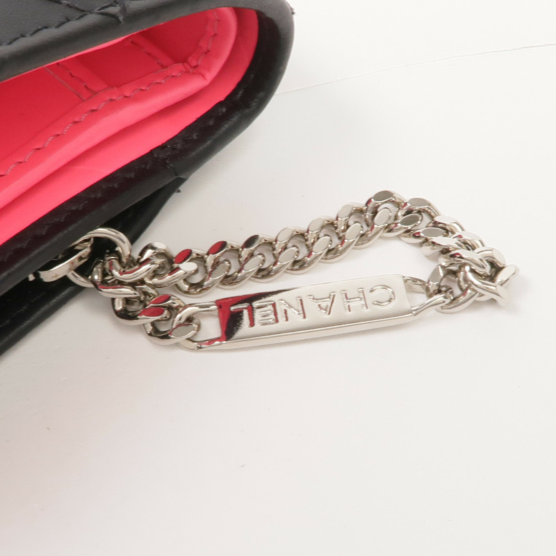 CHANEL 牛皮皮革Cambon Wallet銀扣錢包-18