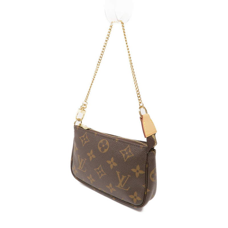 LOUIS VUITTON Monogram Mini Pochette Accessoires金扣手挽袋-2