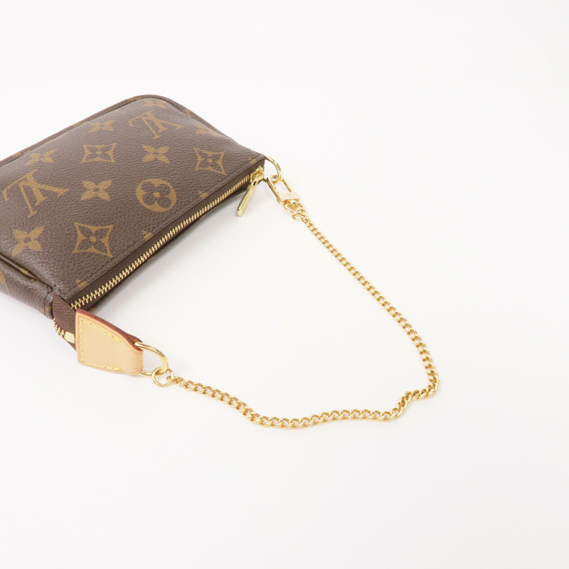 LOUIS VUITTON Monogram Mini Pochette Accessoires金扣手挽袋-4