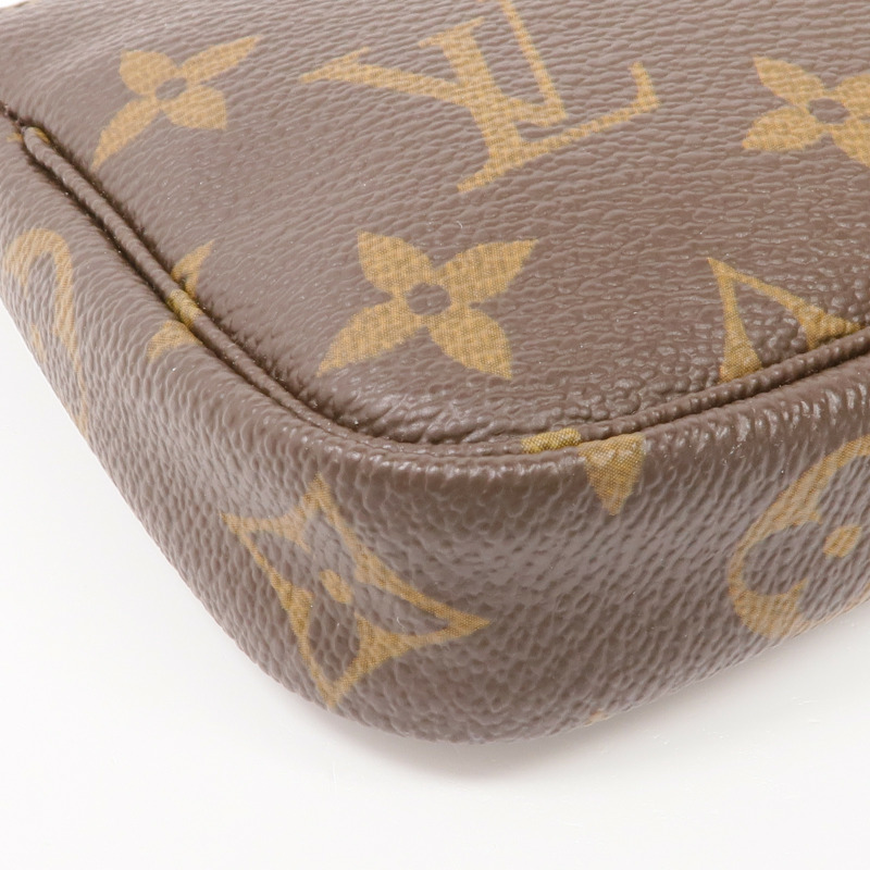 LOUIS VUITTON Monogram Mini Pochette Accessoires金扣手挽袋-6