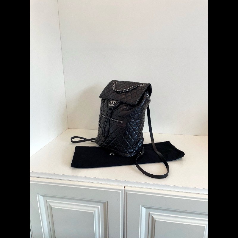 Chanel vintage backpack  medium 黑銀-1
