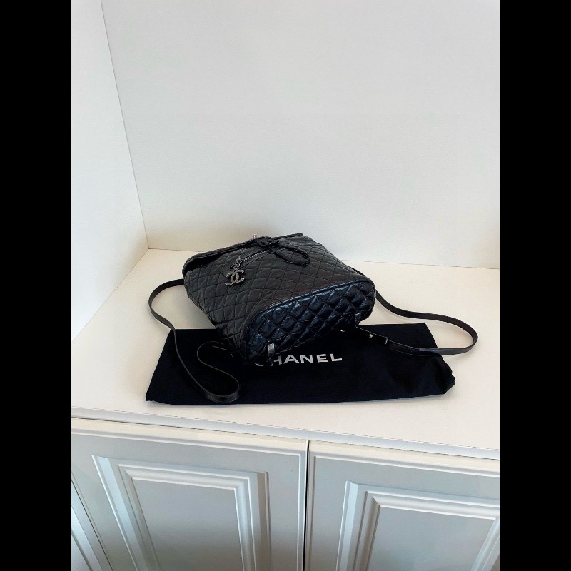 Chanel vintage backpack  medium 黑銀-6