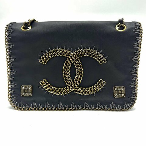 CHANEL 黑金拜占庭系列肩背腋下信封包28*20*4 98新配件塵袋