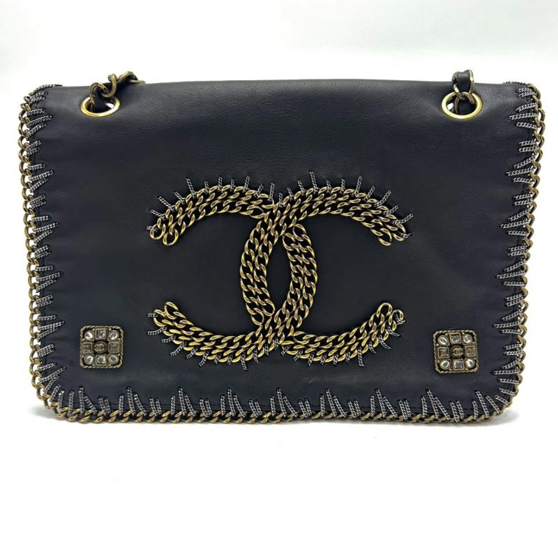 CHANEL 黑金拜占庭系列肩背腋下信封包28*20*4 98新配件塵袋-0