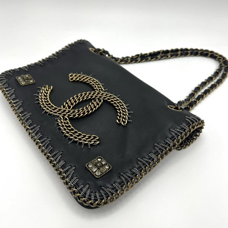 CHANEL 黑金拜占庭系列肩背腋下信封包28*20*4 98新配件塵袋-4