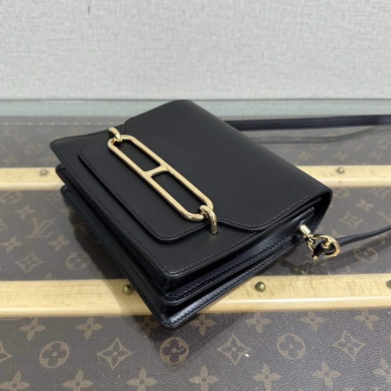 HERMES roulis mini黑金豬鼻子肩背斜背包18*15*6 98新配件塵袋-4