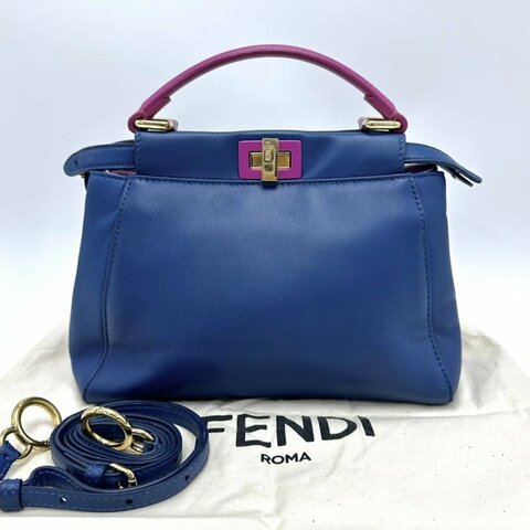 FENDI Peekaboo小號手提肩背斜背包27*21*11 98新配件塵袋