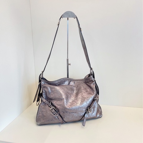 【98新🆕】Givenchy Voyou Bag灰銀色垃圾袋 單肩斜挎包 中號