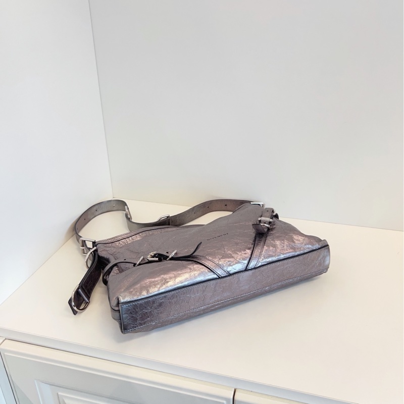 【98新🆕】Givenchy Voyou Bag灰銀色垃圾袋 單肩斜挎包 中號-5